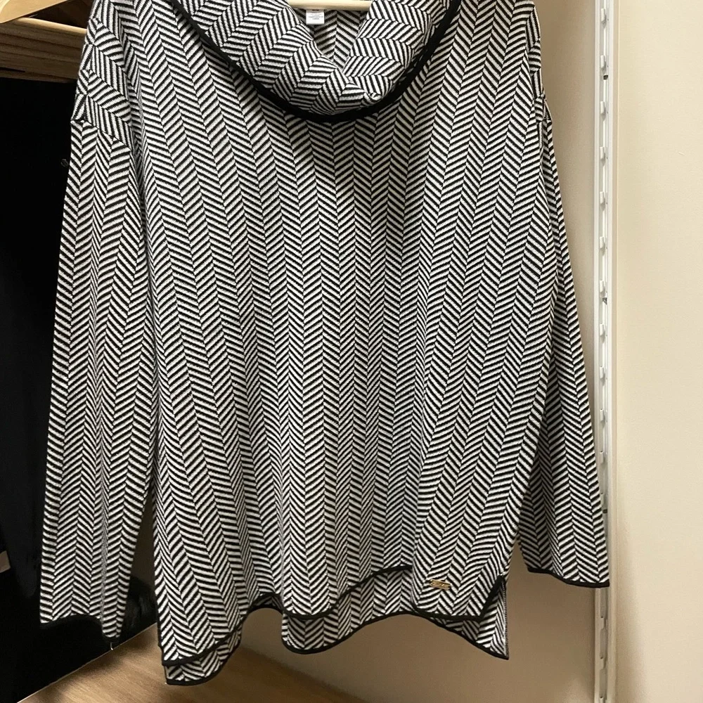 Calvin Klein Cowl Neck Long Sleeve Herringbone Pullover Sweater - Picture 4 of 9